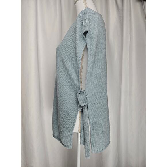 H&M WOMAN'S KNIT TUNIC BLOUSE TOP GRAY/BLUE SIZE XS - Picture 2 of 9
